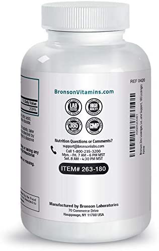 Bronson Zinc Lozenges Antioxidant & Immune Support Supplement Lemon Flavored, 180 Chewable Tablets