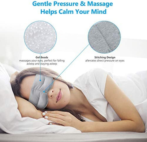 Weighted Sleep Mask Pain Relief Mask, Hot Cold Therapy Compression for Headache, Migraine, Sinus Pain, Puffy Eyes, Dry Eyes, Light Blocking Eye Pillow, Cotton Eye Cover for Sleeping Faster and Better