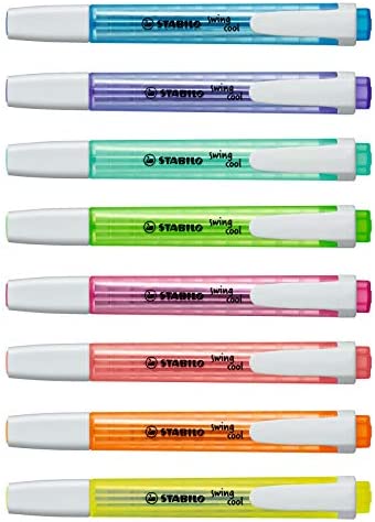 Highlighter - STABILO Swing Cool Wallet of 8 Assorted Colours