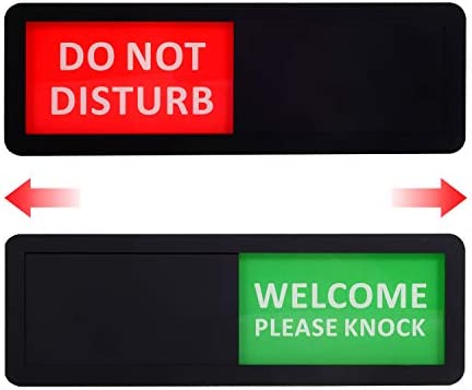 Kichwit Privacy Sign for Offices or Homes, Do Not Disturb Sign, Welcome Please Knock Sign, Black, 8.2 x 2.8 Inches