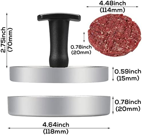 FAVIA Burger Press Patty Maker with 100 Wax Papers Set I Non-Stick Hamburger Meat Mold Ring for Beef Veggie Burger BBQ Barbecue Grill BPA Free Dishwasher Safe