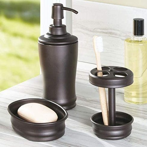 iDesign Olivia Countertop Bar Dish, Metal Soap Holder for Bathroom, Shower, Vanity, Bronze