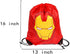 Zaleny Superhero Drawstring Backpacks Super Hero Sack Cinch Bags Theme Party Favors Supplies Pack of 6 for Boys