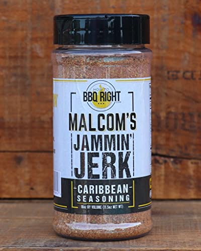 Malcom's Seasoning Jammin' Jerk | Spicy Blend of Island Seasing for BBQ, Grill and Everyday meals | Great on Chicken, Fish, Pork, and Wings | 16 Ounce by Volume (11.5oz by Net Weight)