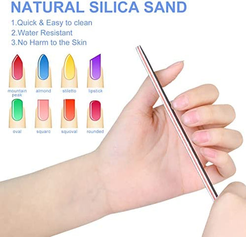 15pcs Professional Nail File 100 180 Grit Double Sided Washable Nail Files, Teuki Fingernail Files Emery Emory Boards for Nails…