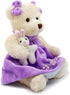 Oits-cute Small Baby Teddy Bear with Cloth Cute Stuffed Animal Soft Plush Toy 10" (Purple Dress with Rabbit)