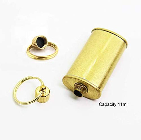 Dreambay Brass Keychain Mini Lighter and Container EDC Peanut Waterproof Lighter for Fire Starter Survival Camping Emergency Use
