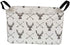 Rectangular Storage Bin Shelf Basket Canvas Fabric Toy Box,Waterproof Coating Nursery Hamper with Handles,Gift Basket for Home,Office,Clothes,Books(Deer)