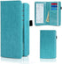 CoBak Checkbook Cover - Premium Leather Check Book Holder Wallet with RFID Blocking Function for Men and Women,Sky Blue