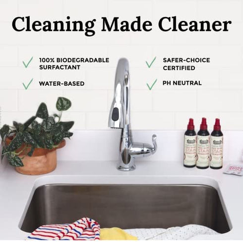 CHATEAU SPILL Red Wine Stain Remover for Clothes – 4oz Safe Stain Remover Spray for Stubborn Stains - Cleaner Wipes Away New and Set on Tablecloth, Garment, Carpet, Upholstery and Laundry