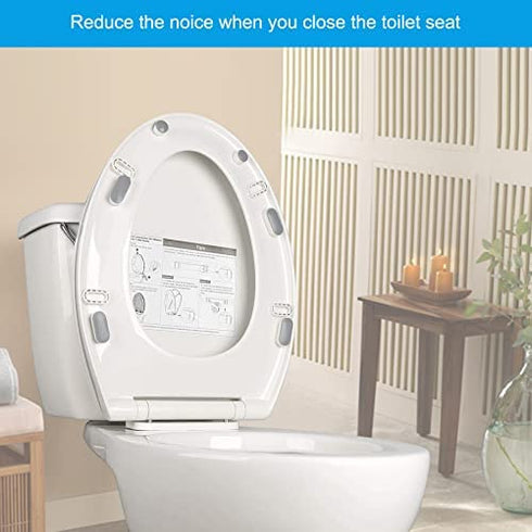 6 Pieces Toilet Seat Bumpers, Universal Toilet Lid Bumper Rubber Bumpers Each One with 2 Thickness TPE Pads(2 Height choose from) Self Adhesive Toilet Bumpers Used for Home, Hotel, Hospital by Hibbent
