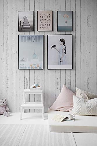 White Shiplap Peel and Stick Wallpaper - Vintage Wood Wallpaper Peel and Stick - Wood Contact Paper for Cabinets – Wallpaper for Bedrooms, Shelf - Self Adhesive Removable Wall Paper (118" x 17.71")