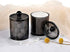 SheeChung 15-ounce Small Clear Plastic Apothecary Jar - Qtip Dispenser Holder Bathroom Vanity Storage Canister Acrylic Jar for Cotton Ball,Cotton Swab,Q-tips,Cotton Rounds | 2 Pack (Black)