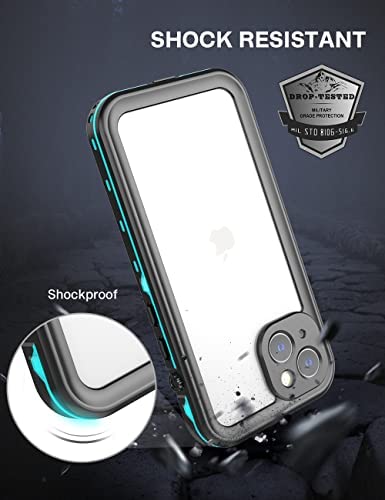 Fansteck iPhone 13 Waterproof Case, IP68 Protective Clear Cover with Built-in Screen Protector, 360° Full-Body Heavy Protective Rugged Shockproof Case, High Sensitive Screen Touch (6.1 inch)
