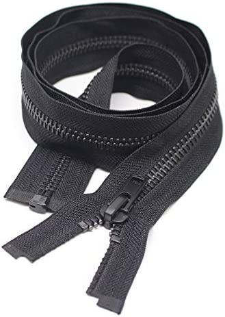 MebuZip #8 30 Inch Black Nickel Teeth Separating Jacket Zipper Right Handed Zipper Heavy Duty Metal Zippers for Men's Jackets Coats Sewing (30" RH)