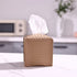 LURRIER Tissue Box Cover, Modern Woven PU Leather Square Tissue Box Holder, Decorative Box for Bathroom Vanity Countertop, Night Stands, Office Desk & Car 5"x5"x5" (Sandy)