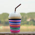 3 Pack Reusable Iced Coffee Sleeve | Insulator Cup Sleeve for Cold Drinks Beverages | Neoprene Cup Holder | Ideal for Starbucks, Dunkin Donuts & More (Rainbow)