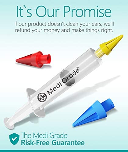 Medi Grade Ear Cleaner Ear Wax Remover - Ear Wax Removal Kit with 3X Soft Quad-Stream Tips. Clean Ears Naturally with Our Reusable Ear Cleaning Kit & Earwax Removal Tool for at-Home Ear Wax Removal