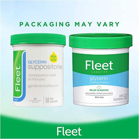 Fleet Glycerin Suppositories, 50 Suppositories (1-Pack)