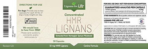 Lignans for Life Brand HMR LIGNANS 10 mg Capsules - Perfect for Small Dog Breeds