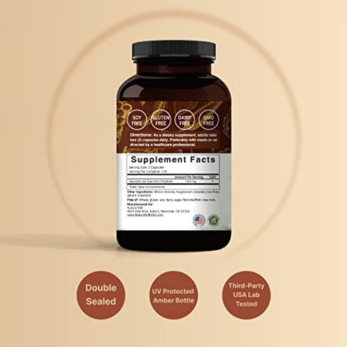 Naturebell Quercetin 1000mg Per Serving | 240 Capsules, Ultra Strength Quercetin Supplement | Bioflavonoids for Healthy Immune Response, Anti-Inflammatory & Internal Circulation