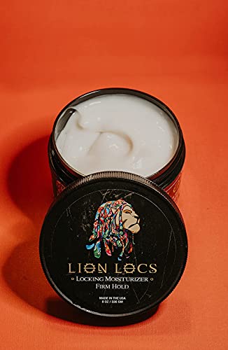 Lion Locs Firm Hold Hair Locking Dreadlock Gel Cream for Dreads, Braids, Braidlocks, Locks, Interlocks, Sisterlocks, Brotherlocks, and Styling - Large Container, Residue and Build-Up Free (8oz)