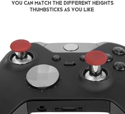 8 in 1 Metal Thumbsticks Joysticks Replacement , Swap Magnetic Analogue Stick Grips Buttons Parts with Repair Kit Accessories Compatible with Xbox one Elite Series 1/ PS4(Red)