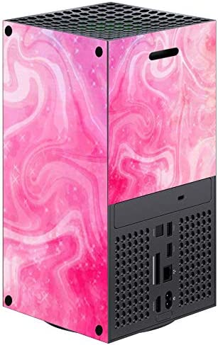 PlayVital Psychedelic Pink Custom Vinyl Skins for Xbox Series X, Wrap Decal Cover Stickers for Xbox Series X Console Controller