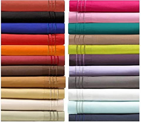 Elegant Comfort Luxury Ultra-Soft 2-Piece Pillowcase Set 1500 Thread Count Egyptian Quality Microfiber Double Brushed-Wrinkle Resistant, King Size, Black