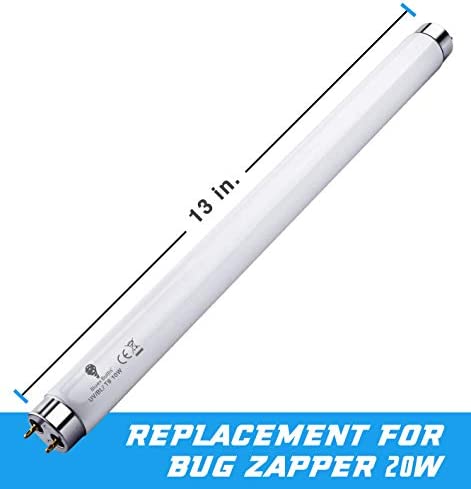 2 Pack Bug Zapper Replacement Lamp Bulb Light Tube 10W for 20W Electronic Bug Zapper T8 Fluorescent Light Tube Replacement Bulb for Bug Zapper