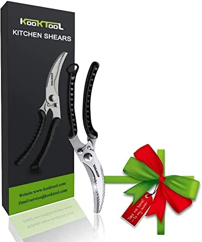 Kitchen Scissors, KOOKTOOL Kitchen Shears Heavy Duty Poultry Shears, Dishwasher Safe Meat Scissors, Kitchen Shears for Chicken, Bone, Poultry, Vegetable, Fish