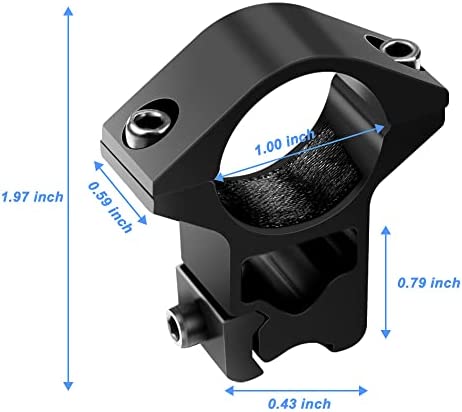 Modkin 11mm Dovetail Scope Mounts for 1'' Scope Tube High Profile for Airguns or Premium .22 Rifles (Set of 2)