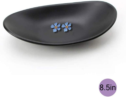 Black Ring Dish Centerpiece Jewelry Tray Key Tray Organizer for entryway, Dresser Decor Key Dish Jewelry Bowl Decorative Dish (Oval)
