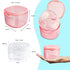 Uouovo 2022 Upgraded Denture Bath Box Cup, Retainer Cleaning Box, Complete Clean Care for Dentures, Denture Case - Second Generation (transparent pink)