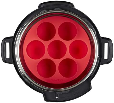Instant Pot - 5252242 Instant Pot Official Silicone Egg Bites Pan with Lid, Compatible with 6-quart and 8-quart cookers, Red