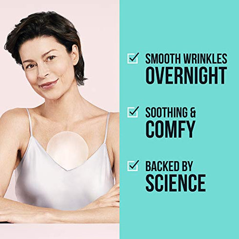 SiO Beauty SkinPad Silicone Chest Anti-Wrinkle Patches (2 Weeks Supply) - Reusable Overnight Smoothing Decollette Pad - Anti-Aging Patch For Neck & Cleavage