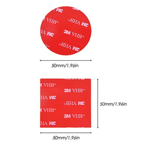 DanziX 12 PCS 3M Double Sided Foam Adhesive Tape Pads, Round and Square VHB Sticky Pads Replacement Mounting Tape