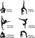 Gymnastics Wall Decals Silhouettes Sport Art Girl Vinyl Decals Wall Sticker Fits Kids Room Decor Home Wall Decor Set of 6 (7.87”H X 23.62”W)
