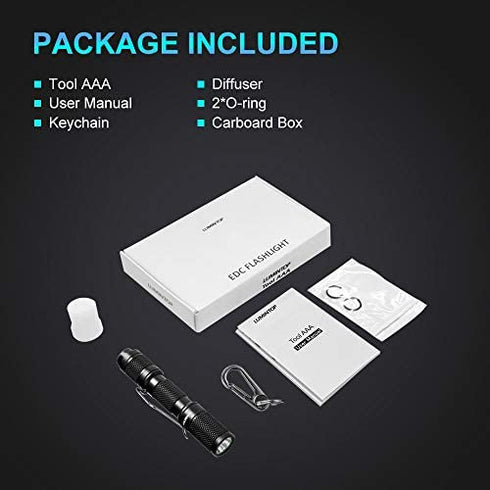 LUMINTOP Tool AAA Mini EDC Flashlight, Pocket-Sized Keychain Flashlight, Super Bright 130lm OSRAM LED, 3 Modes, IP68 Waterproof, Best Tools for Camping, Hiking, Hunting, Backpacking, Fishing and EDC