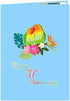 Liif 50th Lovebird Anniversary 3D Greeting Pop Up Card, Happy 50th Anniversary Wedding Card & Gift - For Husband, Wife, Parents, Couple, Grandparents | With Message Note & Envelop | Size 7" x 5"