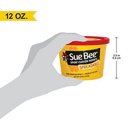 Sue Bee Spun USA Clover Honey, 12 Ounce Sue Bee Pure Premium Clover Honey From USA Beekeepers