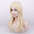 QUEENTAS Platinum Blonde Wig for Women with Side Bangs Layered Long Straight Free Part None Lace Synthetic Hair (Platinum Blonde)