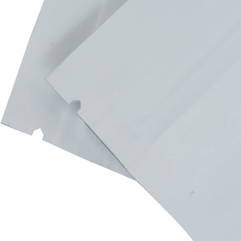 Clear Window Flat Colored Metallic Foil Zipper Seal Bag (100 Pack) (White, Flat | 1.5oz)