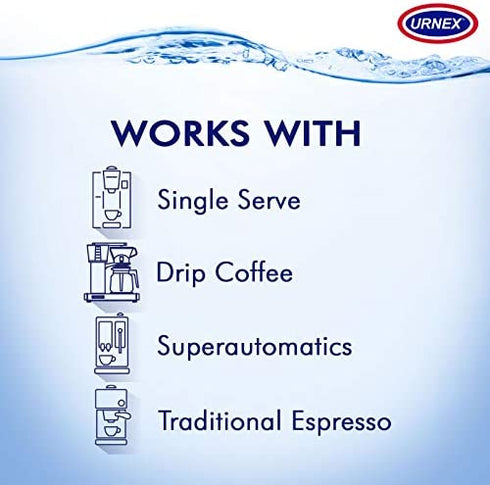 Descaling Powder Solution - 4 Uses - Activated Scale Remover for use with Keurig 1.0/2.0, Home Coffee and Espresso Machines, Kettles, Garment Steamers