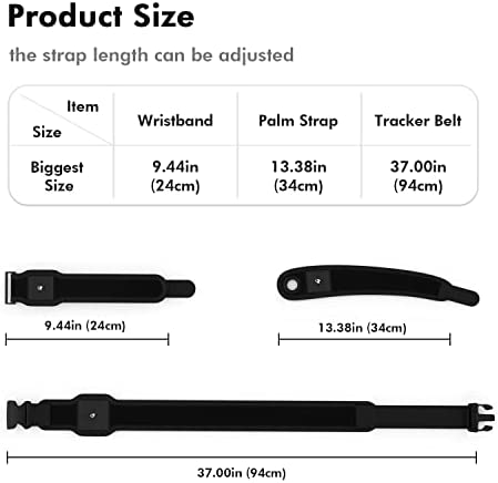 AMVR VR Full Body Tracking Straps, Adjustable Tracker Straps and Belt for HTC Vive Tracker (1 Tracker Belt + 2 Palm Straps + 2 Foot Straps, Vive Tracker NOT Included)