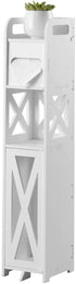 Toilet Paper Stand,Toilet Paper Holder Stand Behind Toilet Storage for Restroom Cabinet,Bathroom Storage Cabinet with Toilet Paper Holder Insert,Bathroom Stand for Small Space,White by J JINXIAMU