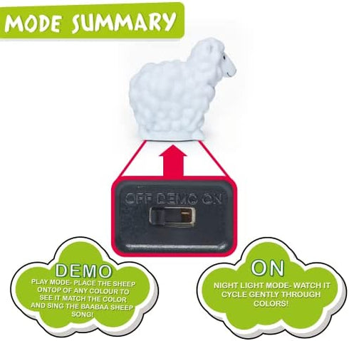 WOW! STUFF CoComelon Toys Musical Color Learning Sheep | Changes to Match Colors | Plays Baa Baa Black Sheep Nursery Rhyme | Night Light Sleep Soother Mode | for Girls and Boys | Ages 2+