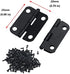 Black Cabinet Hinge, Antrader 1" x 3/4" Metal Foldable Butt Hinge for Cabinet Door Closet, Black, Pack of 24
