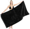 Heavy Weight Jumbo Size Dobby Hem Velour Beach Towel (Black) 36 x 72