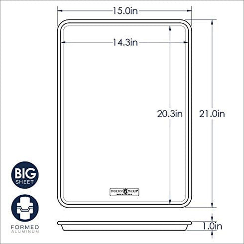 Nordic Ware Baker's Big Baking Sheet, 1-Pack, Silver